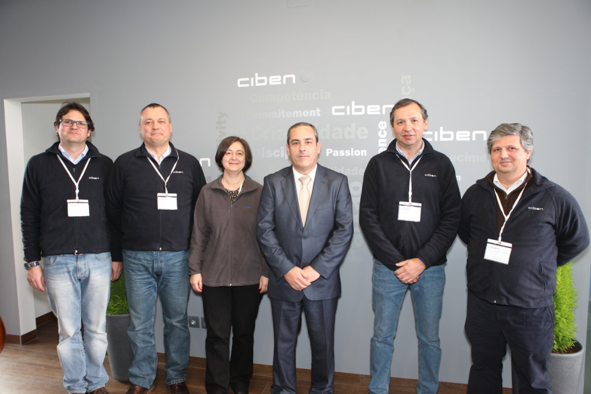 Inauguração do edifício da CIBEN, Fevereiro de 2015: membros da direcção da CIBEN com o presidente da câmara de Benavente