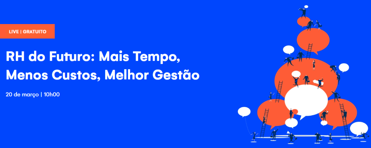 Faixa sobre o evento online e gratuito da Cegid com o título "RH do Futuro: Mais Tempo, Menos Custos, Melhor Gestão" a realizar-se no dia 20 de março, às 10h00